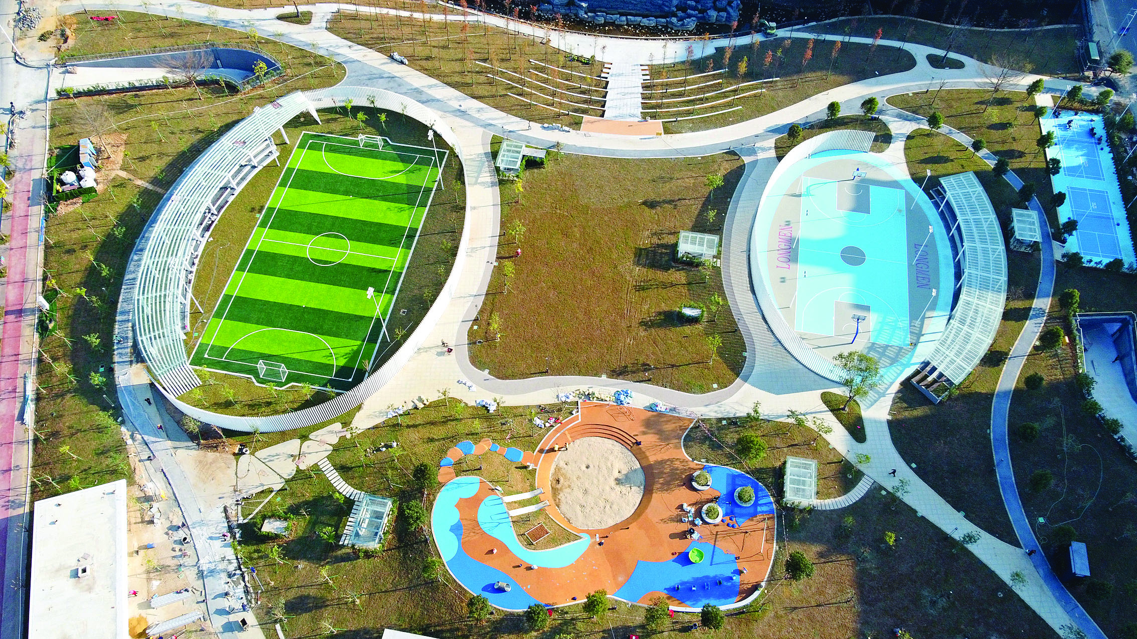 必赢入口龙门新建公园绿化活动场地服务半径覆盖率达85%(图1)